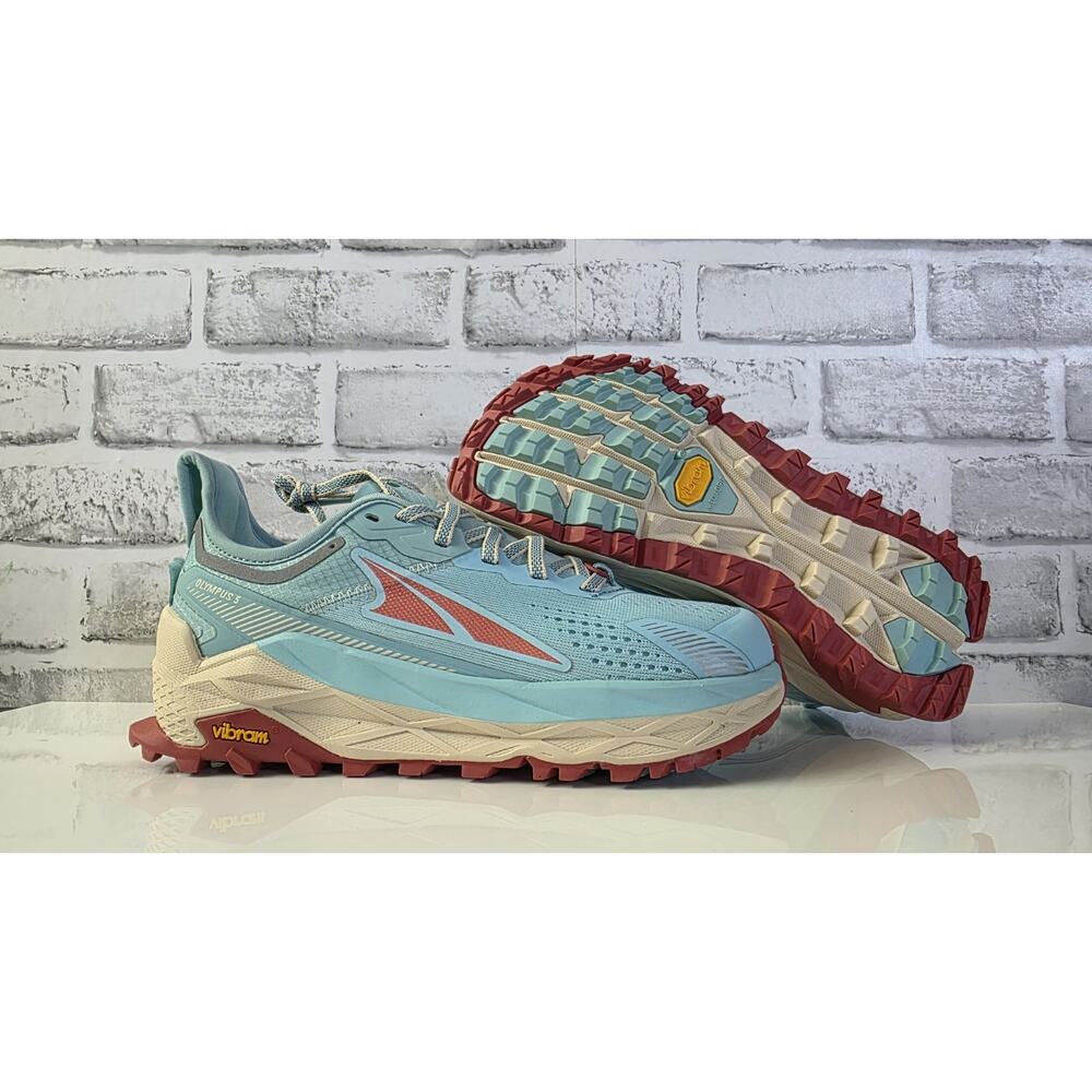 Altra Olympus 5 Shoes Womens Size 7 Blue Mesh Trail Running Zero Drop Vibram - Picture 1 of 10